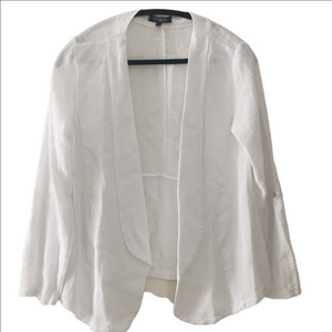 Papa linen womens white blazer. Size large. EUC
